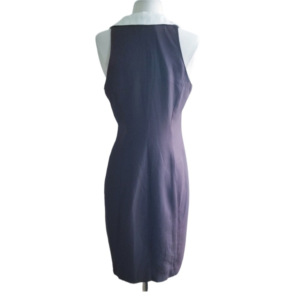 1980s Outline Deep Brown Stewardess Dress - Picture 3 of 4